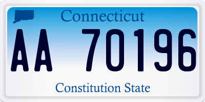 CT license plate AA70196