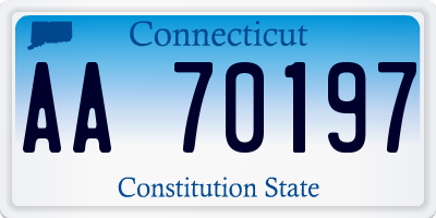 CT license plate AA70197