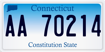 CT license plate AA70214