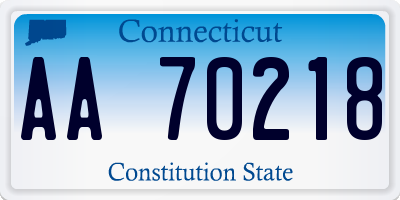 CT license plate AA70218