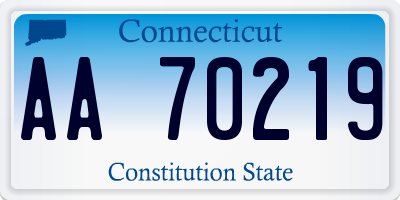 CT license plate AA70219
