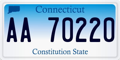 CT license plate AA70220