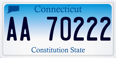 CT license plate AA70222