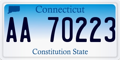 CT license plate AA70223