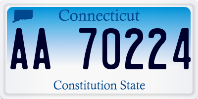 CT license plate AA70224