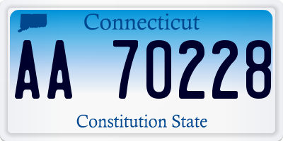 CT license plate AA70228