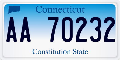 CT license plate AA70232