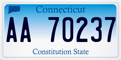 CT license plate AA70237