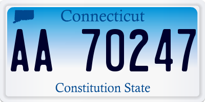 CT license plate AA70247