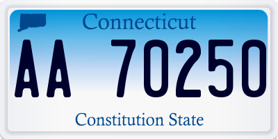 CT license plate AA70250