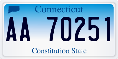 CT license plate AA70251