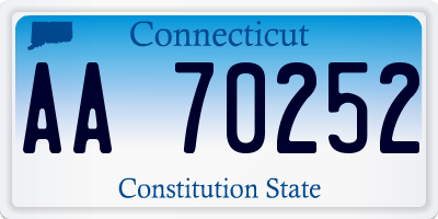 CT license plate AA70252