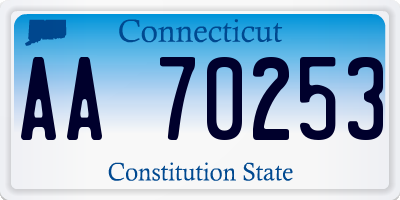 CT license plate AA70253