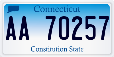 CT license plate AA70257