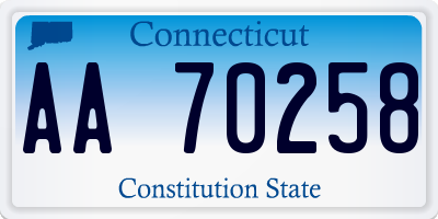 CT license plate AA70258