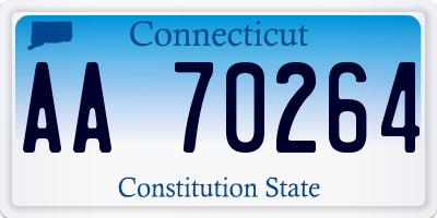 CT license plate AA70264