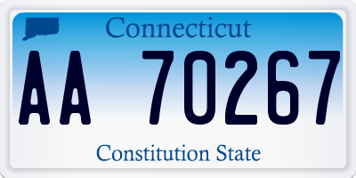 CT license plate AA70267