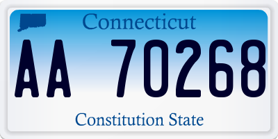 CT license plate AA70268