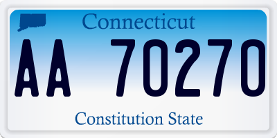 CT license plate AA70270