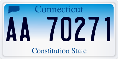 CT license plate AA70271