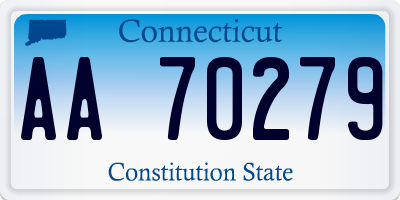 CT license plate AA70279