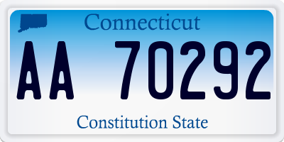 CT license plate AA70292