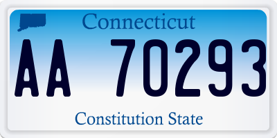 CT license plate AA70293
