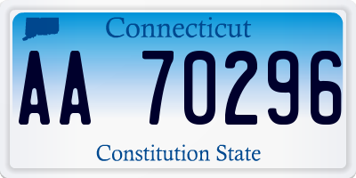 CT license plate AA70296