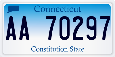 CT license plate AA70297