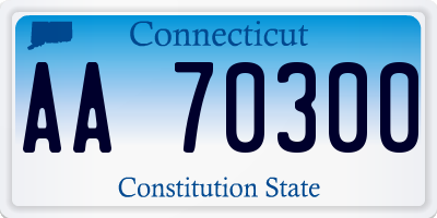 CT license plate AA70300