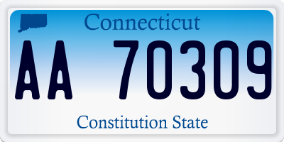 CT license plate AA70309