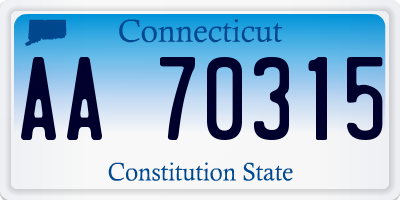 CT license plate AA70315