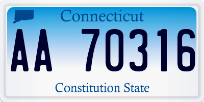 CT license plate AA70316