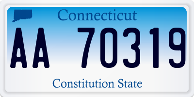 CT license plate AA70319