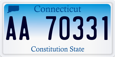 CT license plate AA70331