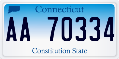 CT license plate AA70334