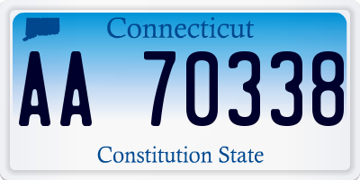 CT license plate AA70338