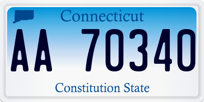 CT license plate AA70340