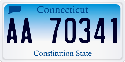 CT license plate AA70341