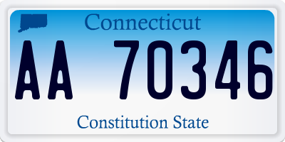 CT license plate AA70346