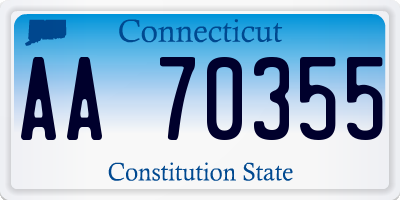 CT license plate AA70355