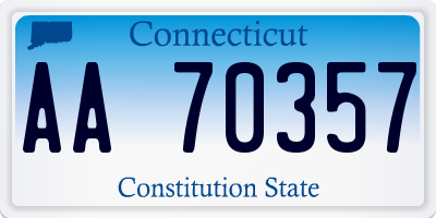 CT license plate AA70357