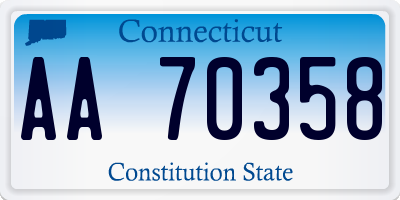 CT license plate AA70358