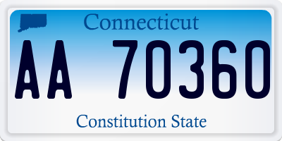 CT license plate AA70360