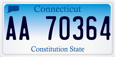 CT license plate AA70364