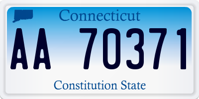 CT license plate AA70371