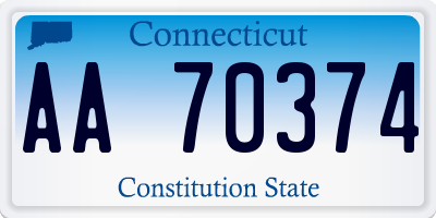 CT license plate AA70374