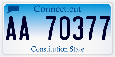 CT license plate AA70377