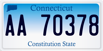 CT license plate AA70378