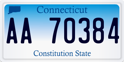 CT license plate AA70384